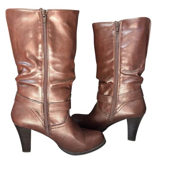 Arizona Jean Co Brown Faux Leather Boots 9 - Picture 8 of 11